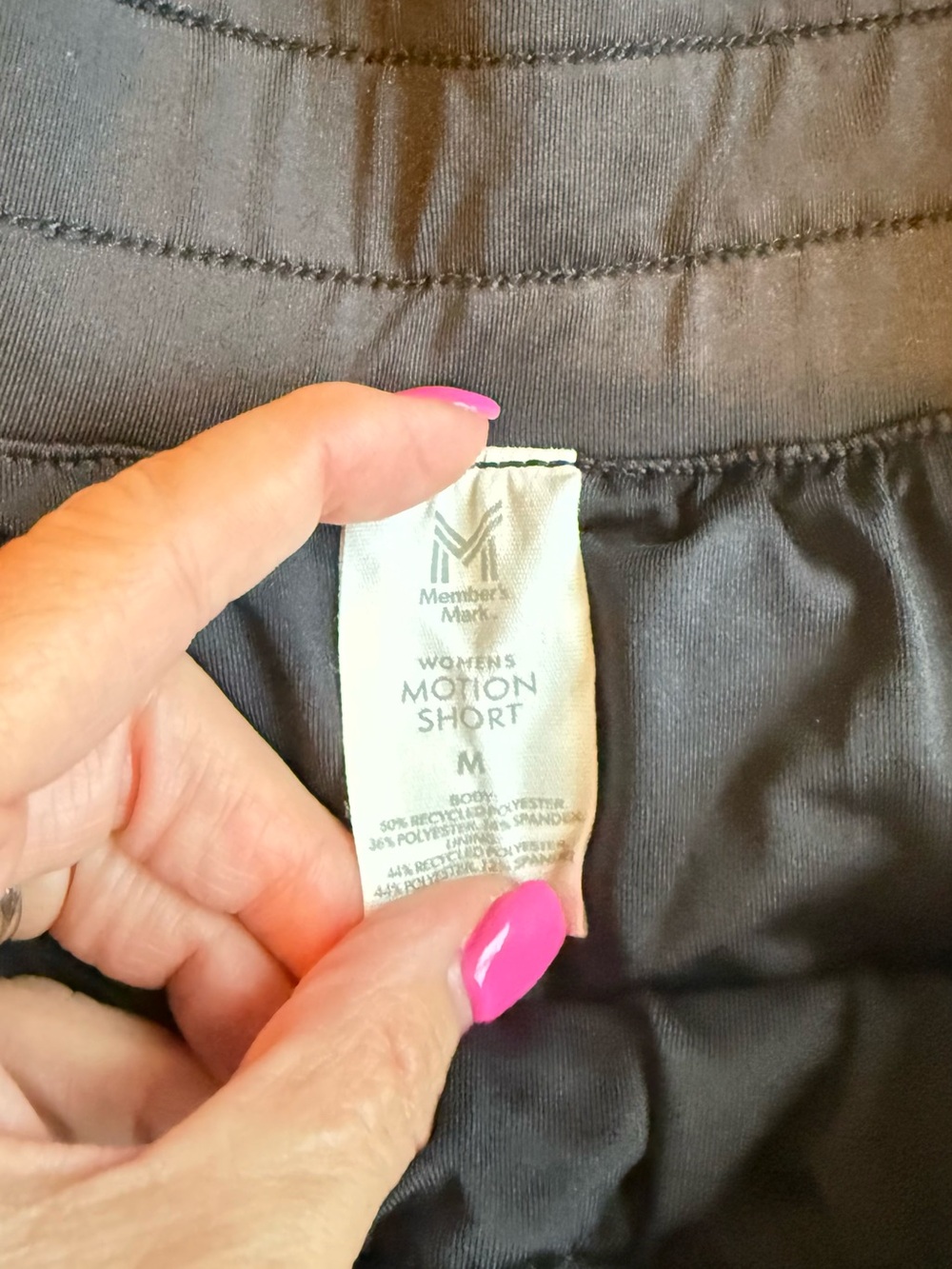 Women's Black Athletic Shorts with Elastic Waistband and Side Pockets - Picture 2 of 3